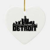 Detroit Skyline Keramisch Ornament (Achterkant)