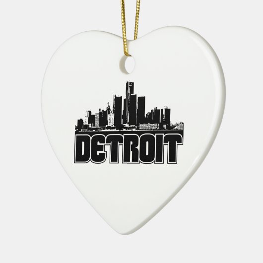 Detroit Skyline Keramisch Ornament (Links)