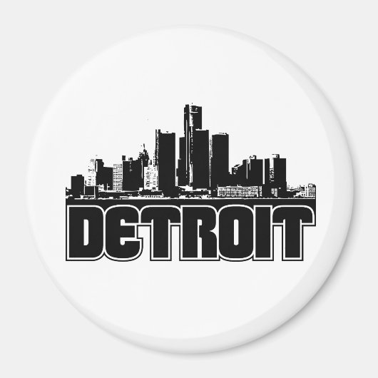 Detroit Skyline Magneet (Voorkant)