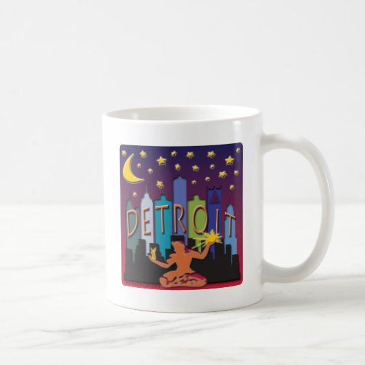 Detroit Skyline Mega Color Koffiemok (Rechts)