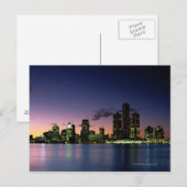 Detroit Skyline op Dusk 2 Briefkaart (Voorkant / Achterkant)