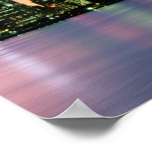 Detroit Skyline op Dusk 2 Poster (Hoek)