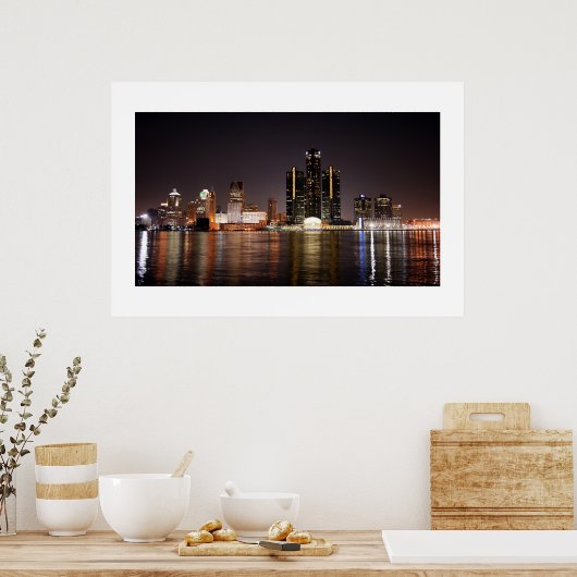 Detroit Skyline Poster (Keuken)