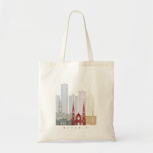 Detroit skyline poster tote bag (Voorkant)