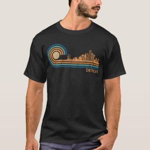 Detroit Skyline Retro Detroit Fan Michigan Detroit T-shirt