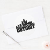 Detroit Skyline Ronde Sticker (Envelop)