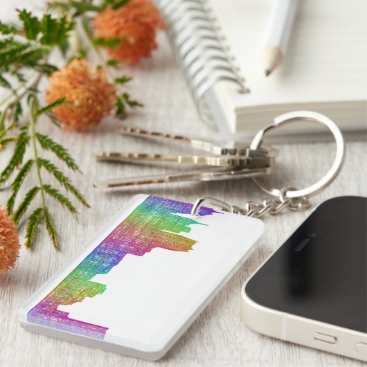 Detroit skyline sleutelhanger (Voorkant Rechts)