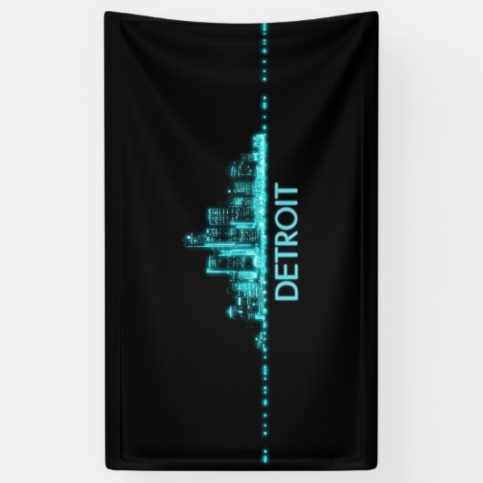 Detroit Skyline Spandoek (Verticaal)