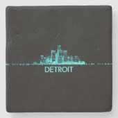 Detroit Skyline Stenen Onderzetter (Voorkant)