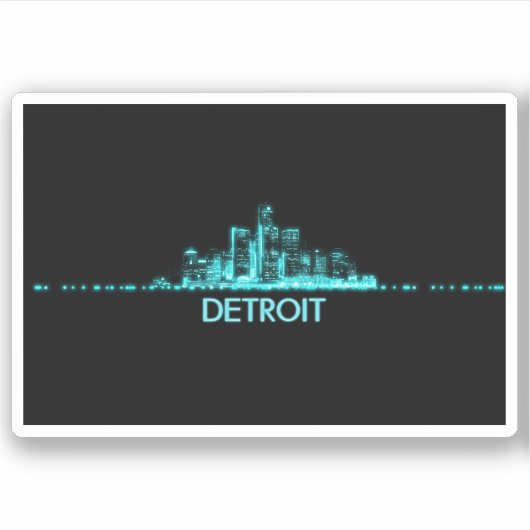 Detroit Skyline Sticker (Voorkant)