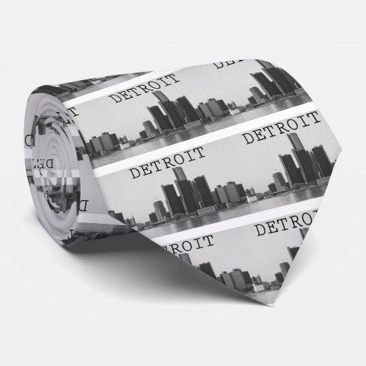 Detroit Skyline Stropdas (Opgerold)