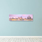 Detroit Skyline Sunset Uitzicht van Windsor Canvas Afdruk (Insitu (Houten vloer))