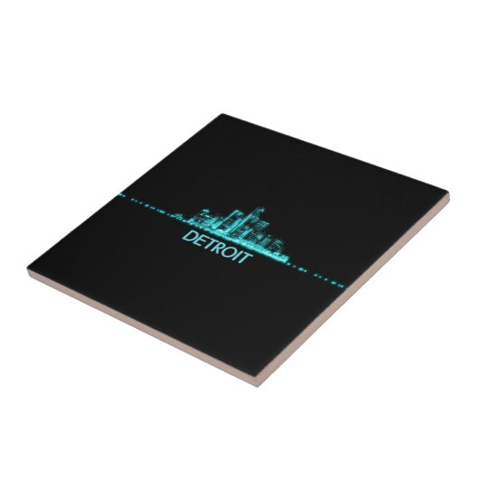 Detroit Skyline Tegeltje (Zijkant)