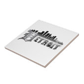 Detroit Skyline Tegeltje (Zijkant)