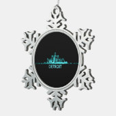 Detroit Skyline Tin Sneeuwvlok Ornament (Rechts)