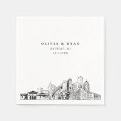 Detroit Skyline Trouwpapier Cocktail servet (Voorkant)