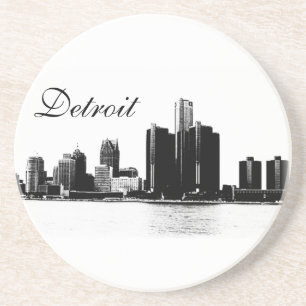 Detroit Skyline Zandsteen Onderzetter