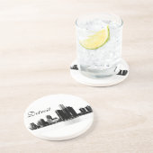 Detroit Skyline Zandsteen Onderzetter (Zijkant)