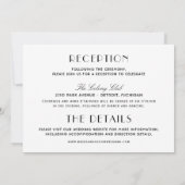 Detroit Skyline Zwart Art Deco Bruiloft Kaart (Achterkant)