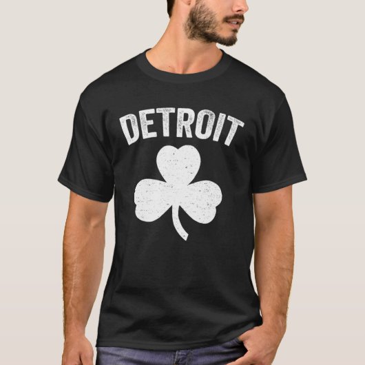 Detroit St Patrick s Day Parade Irish Shamrock Cut T-shirt (Voorkant)