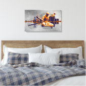 Detroit Stad Canvas Afdruk (Insitu (Slaapkamer))