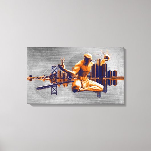 Detroit Stad Canvas Afdruk (Voorkant)