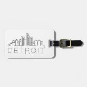 Detroit Stylized Skyline Bagagelabel (Voorkant horizontaal)