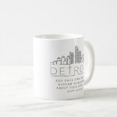 Detroit Stylized Skyline | Custom Slogan Koffiemok (Voorkant rechts)