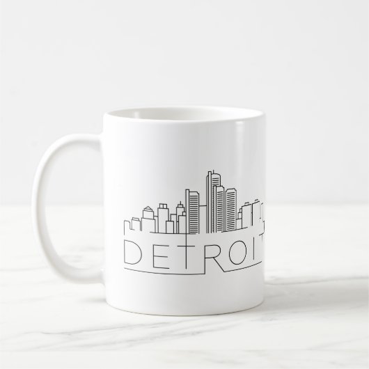 Detroit Stylized Skyline Koffiemok (Links)
