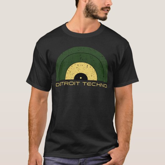 Detroit Techno Retro Look Record with Detroit Tech T-shirt (Voorkant)