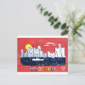 Detroit The Motor City Skyline License Bord Art Briefkaart (Staand voorkant)