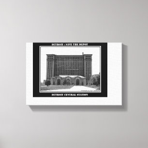 Detroit Train Station Canvas Afdruk