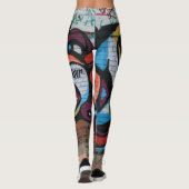 Detroit Urban Graffiti Street Art Yoga Leggings (Achterkant)