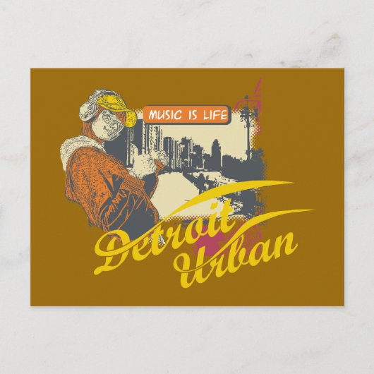 Detroit Urban T-shirts en cadeautjes Briefkaart (Voorkant)