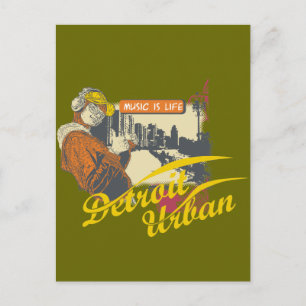 Detroit Urban T-shirts en cadeautjes Briefkaart