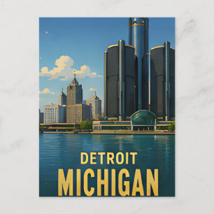 Detroit Verenigde Staten Regionale Amerikaanse rei Briefkaart