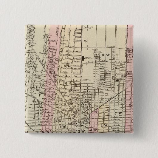 Detroit Vierkante Button 5,1 Cm (Voorkant)