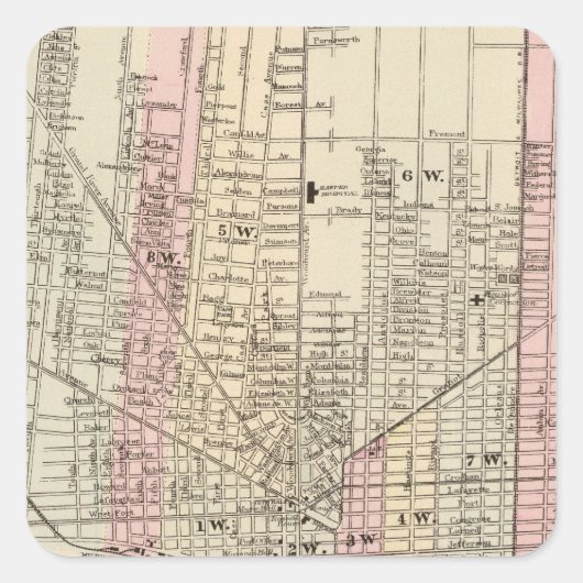 Detroit Vierkante Sticker (Voorkant)