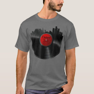 Detroit Vinyl DJ Techno Music Skyline Gift T-shirt