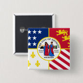 Detroit-vlag Vierkante Button 5,1 Cm (Voorkant /achterkant)