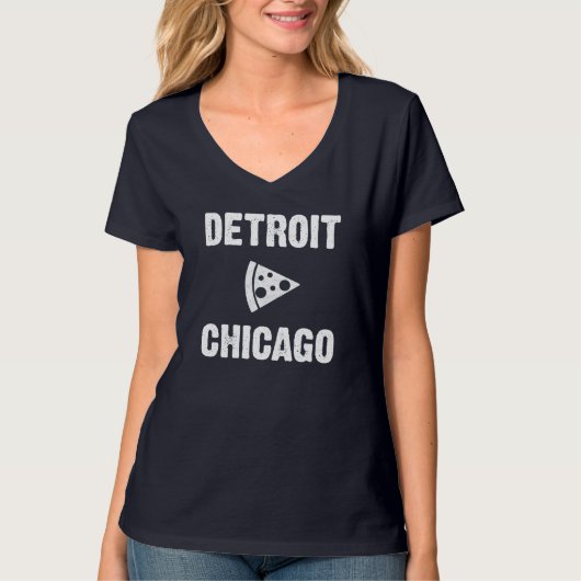 Detroit vs Chicago Pizza T-shirt (Voorkant)