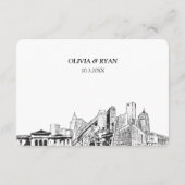 Detroit Wedding RSVP Maileropties Mailable Informatiekaartje (Achterkant)