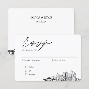 Detroit Wedding RSVP Maileropties Mailable Informatiekaartje