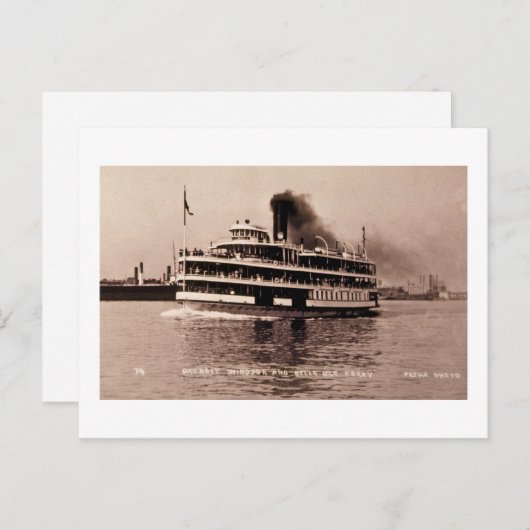 Detroit Windsor en Belle Isle Ferry - Louis Pesha Briefkaart (Voorkant / Achterkant)