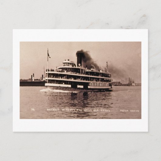 Detroit Windsor en Belle Isle Ferry - Louis Pesha Briefkaart (Voorkant)