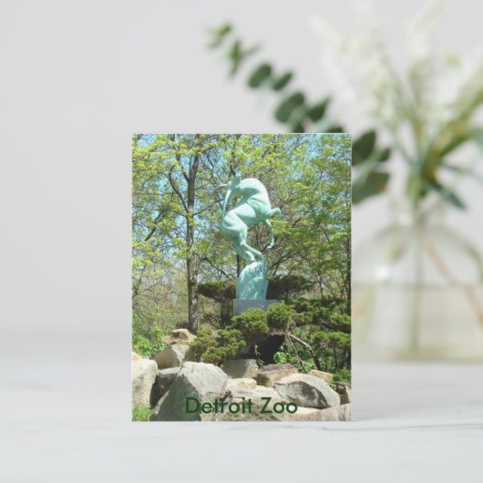 Detroit Zoo Statue Post Card Briefkaart (Staand voorkant)