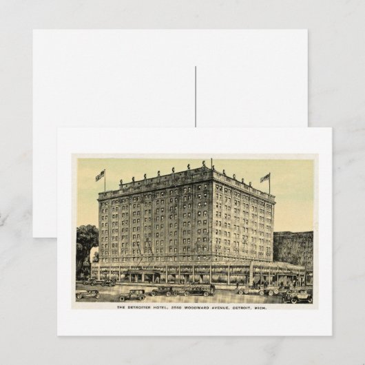 Detroiter Hotel Woodward Ave, Detroit, Michigan Briefkaart (Voorkant / Achterkant)