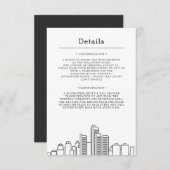 Detroitse bruiloft | Details gast Kaart (Voorkant / Achterkant)