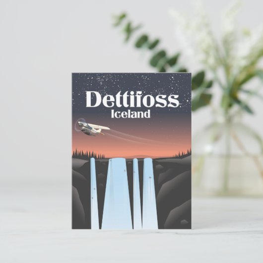 Dettifoss IJsland reisposter. Briefkaart (Staand voorkant)