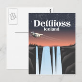 Dettifoss IJsland reisposter. Briefkaart (Voorkant / Achterkant)